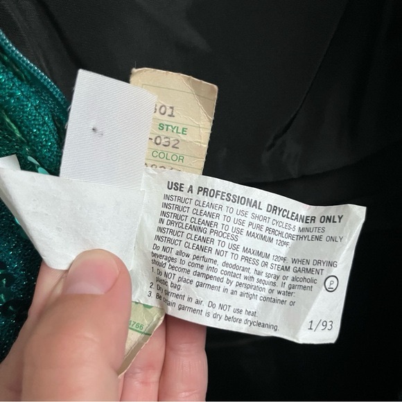 Vintage Flirtations Alfred Angelo Dress green gown sequin women small sexy long - Picture 11 of 11